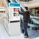 Touchscreen digital display totem white