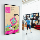 Digital advertising screen at an exhibition