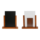 Table menu holders with a clear PET plastic or chalkboard insert