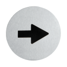 Stainless steel arrow door sign