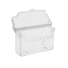 Business card dispenser with lid
