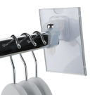 Clothes rail sign holder with silicone rubber backing