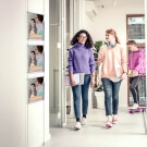 Create an interactive display, so customers can take literature home
