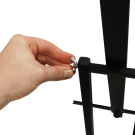 Easel display stand with easy-to-adjust angle and height