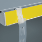 Merchandising clips aka clip strip hooks to hang impulse buys at shelf edges