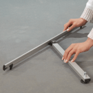 Stand up banner frame with a super-quick construction