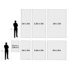 Size comparison of the various fabric tension banner options