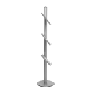 Floor standing brochure display rack with integrated banner