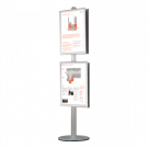 Finish your two way pole with frames, brochure holders and shelves