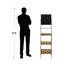 Ladder display shelf with chalkboard header