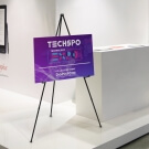 Metal portable easel to suit various sign sizes