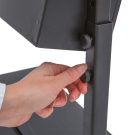 Wire dump bin merchandiser with adjustable height