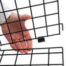 Black wire mesh retail dump bins from UK POS