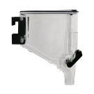 Gravity dispenser food bin with new improved design