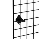 Hang gridwall panels on wall mounts (not included)