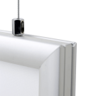 Double sided silver LED snap frame with mitred corners