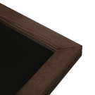 The hinged poster frame is stained a stylish dark oak colour