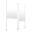 Cable mounted floor to ceiling display boards