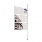 Window Display Cable Systems Floor Fitted with 9 x A4 poster pockets