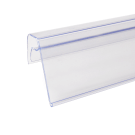 Wire and glass shelf edge strips