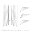 5ft Gridwall Corner Display Unit with optional shelves or rails