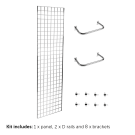 6ft Single sided grid wall kit with 2x clothes rails