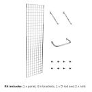 Hanging gridwall panels for retail with added garment rails