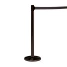 Retractable Queue Barrier System with black posts and black belts