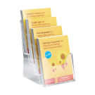 Tiered literature holder for countertop  and slatwall fixing