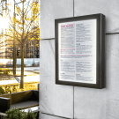 LED menu board suitable for wall mounting indoors or outdoors
