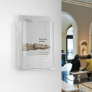 Wall mounted leaflet holder