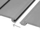 Plastic slatwall panels can slot together for a seamless slat wall display. Each panel must be screwed into the wall.