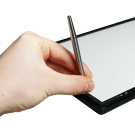 The LED poster light box has simple screw in feet for countertop use