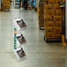 Tiered Magazine Stand with branded side panel