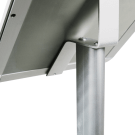 Poster holder with aluminium stand and base