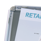 A3 display stand with snap frame mechanism