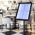Illuminated menu display stand - holds 4 x A4 sheets