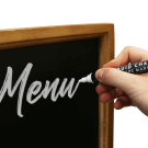 This magnetic blackboard is best used with liquid chalk pens
