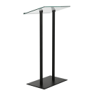 Glass Podium with black metal base