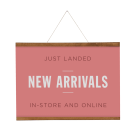Wooden poster hangers for displaying posters and graphics