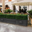 Large wooden planters outdoor display