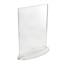 Double Sided Acrylic Poster Holder Portrait with an oval base