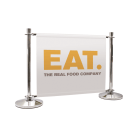 Pair with cross rails and custom banners to create a full cafe barrier kit