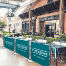 Outdoor Restaurant and Cafe Barriers with custom printed banners