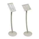 Curved Signage Stand adjustable to portrait or landscape