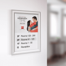 Silver Click Frame with 25mm profile displaying hotel signage