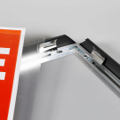 A black click frame makes poster changing easy