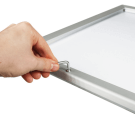 Outdoor lockable snap frames are opened using the supplied Allen key