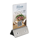Silver Menu Holder with USB Charging Points