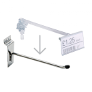 Overarm ticket holder for merchandising hooks